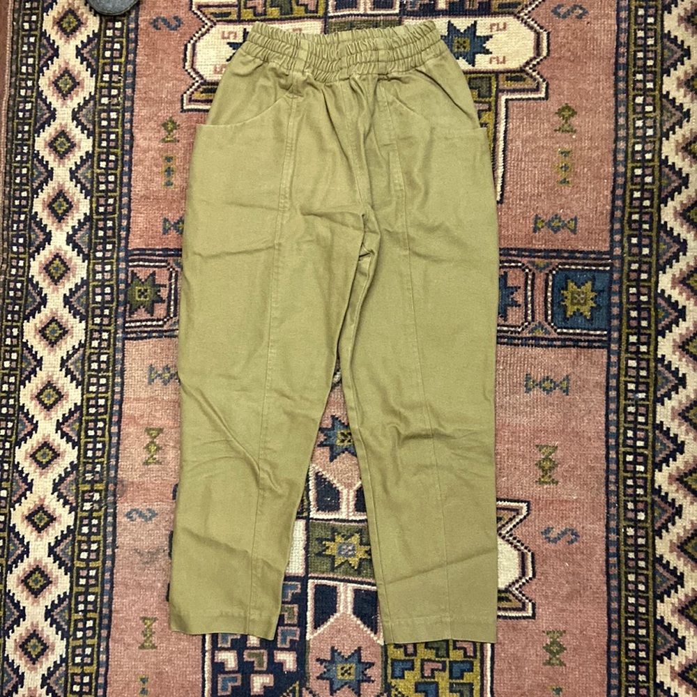 Elizabeth Suzann Clyde Work pants. Cotton canvas. Clay. 2S.
